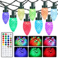 RGB Color Changing Christmas Lights - 35FT 54 LED Connectable Outdoor String with Remote & Dimmable Features