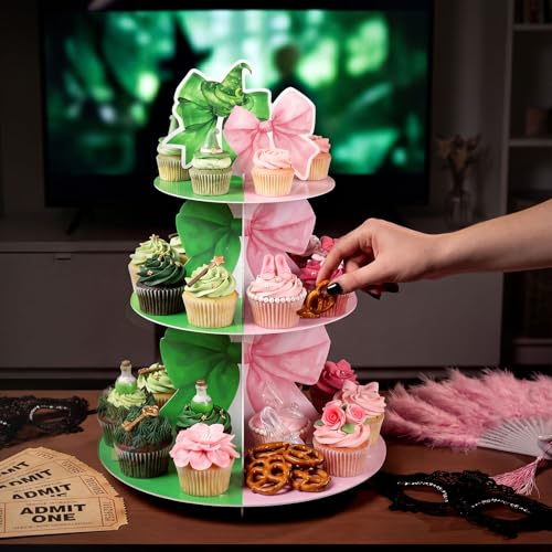 Witch Cupcake Stand 3 Tier Pink Green Party Decoration - Variation of THIS listing