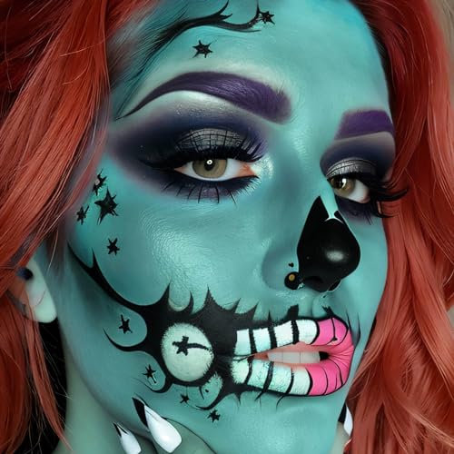 Teal Face Body Paint Stick - Waterproof Full Coverage Halloween SFX Cosplay