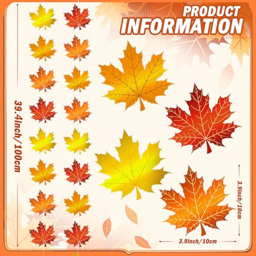 Fall Maple Leaves Garland Set - Pre-Strung Autumn Decor, 12 Strands