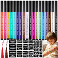 Face Painting Markers Set with 138 Stencils, Water-Resistant Glitter & Matte Ink