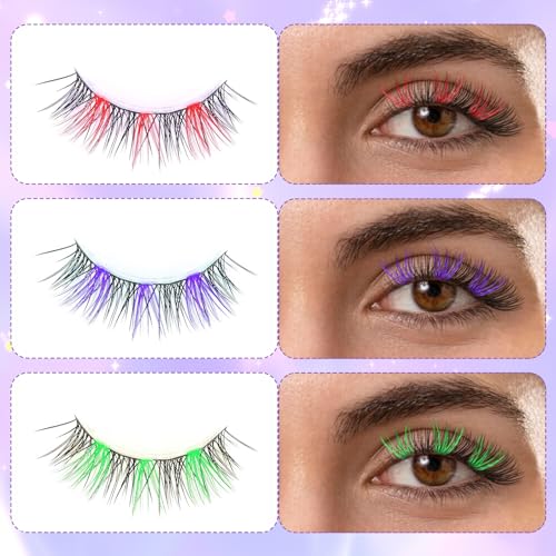 Colorful Eyelash Extensions Kit - 120 Mixed Clusters in 14mm & 16mm