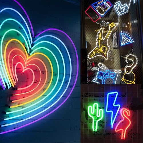 EL Wire Neon Lights 1M Light Blue - 5 in 1 Electroluminescent EL Wires Set for Holiday Party DIY Decoration