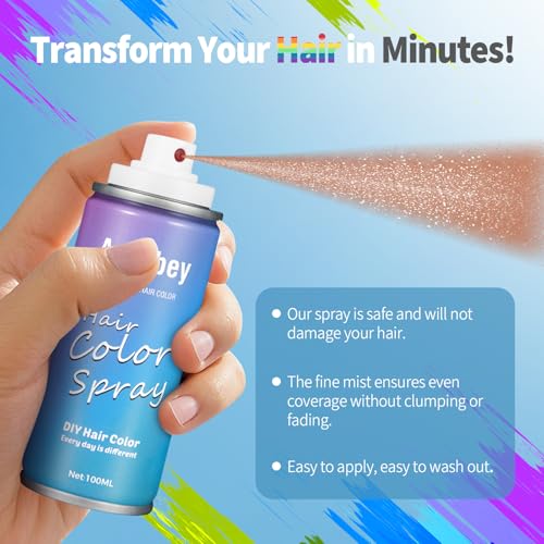 Temporary Hair Color Spray - Orange, Washable, Party & Halloween Use - Variation 03#Orange