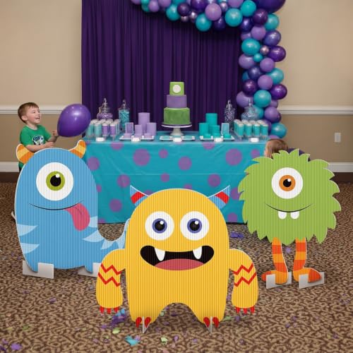 Monster Party Door Decorations Set - Photo Booth & Event Decor, 3-Piece