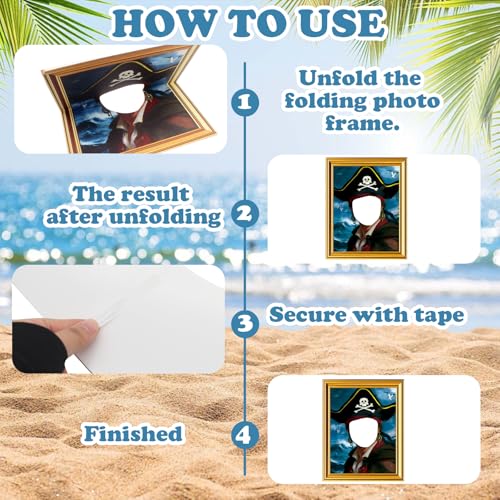 Pirate Captain Photo Props Set - Cartoon Sponge Party Decorations, 4 Pieces