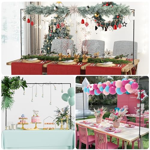 Adjustable Table Arch Stand with Clamps Black for Events and Decorations - Variation 1