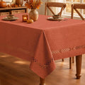 MIULEE Burnt Orange Fall Rectangle Tablecloth 52x70 Inch with Cutouts - Autumn Decor