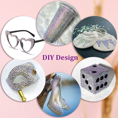 25000Pcs Resin Rhinestones for Crafts AB 2-6mm Flatback Gems with Glue