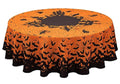Halloween Silhouettes Tablecloth - 70-Inch Round Spooky Decor for Parties