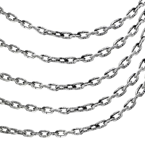 Halloween Plastic Chain Set - 5 Pack 6-Foot Fake Chains for Costume & Party Decor