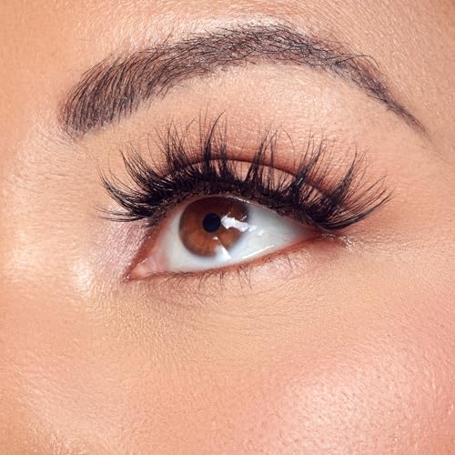 False Eyelashes Reusable Strip Lashes 7-16mm Wispy Cat-Eye Style 3 Pairs
