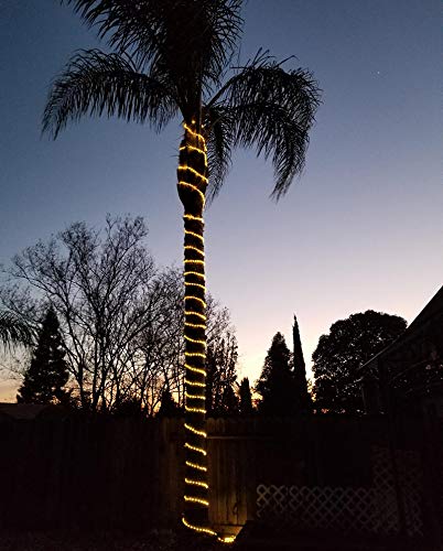 50ft Waterproof Rope Lights - Warm White Connectable LED Outdoor Decor