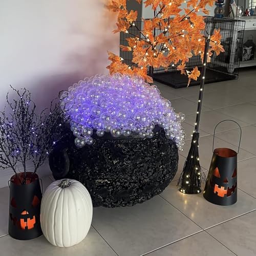 48PCS Iridescent Clear Plastic Ornament Balls for DIY Holiday & Party Decor