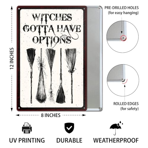 Gothic Witchcraft Metal Sign - Magical Home Decor for Halloween & Year-Round