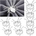 Halloween Metal Spider Napkin Rings - Silver, Set of 8
