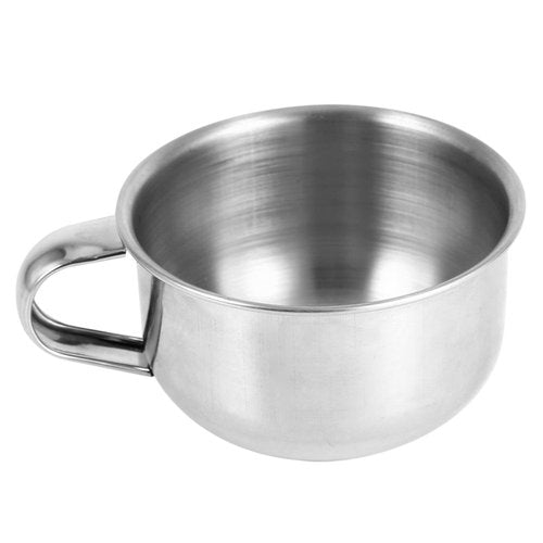 Haosie Shaving Soap Bowl Cup, Man Shaving Soap Bowl, 3.4inch Stainless Steel Soap Bowl with Handle, Metal Shaving Soap Mug Bowl Cup Shaver Cleansing Foam Tool for Man