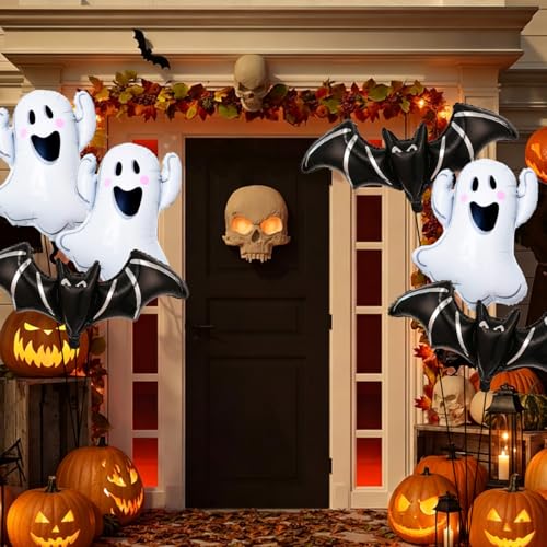 Halloween Mummy Balloons Set - Ghost & Bat Foil Balloons for Party Decorations