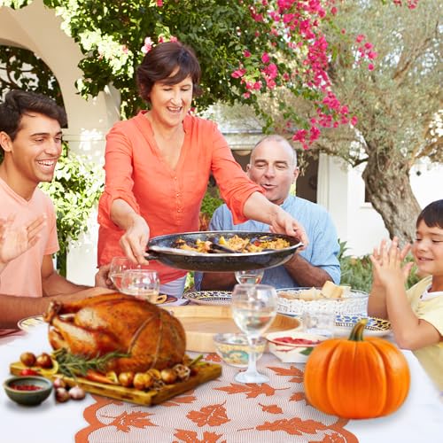 Thanksgiving Fall Table Runner with 4 Placemats - Lace Autumn Decor 72 Inch D