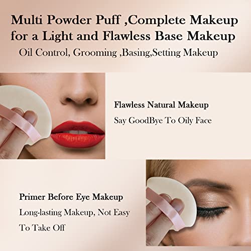Nude Powder Puff Set - 6 Triangular Makeup Sponges for Flawless Face & Body Makeup