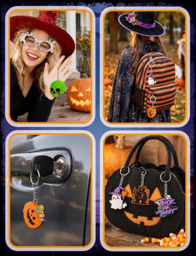 Halloween Keychain Set - 90 Spooky Horror Keychains for Party Favors & Gifts - Variation 90