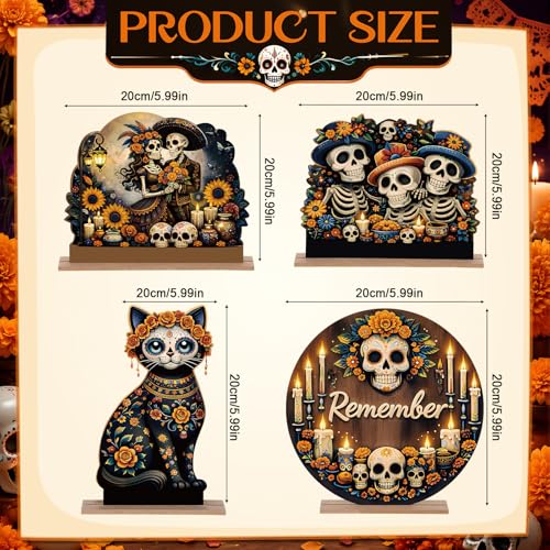 Day of the Dead Table Centerpieces Set - Sugar Skull & Colorful Flower Decor