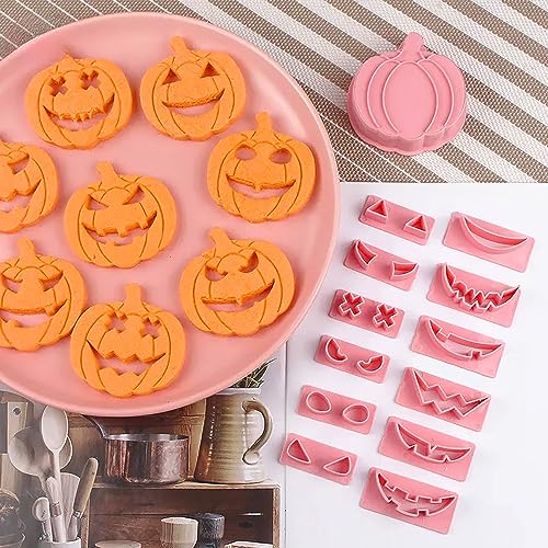 Halloween Pumpkin Cookie Cutter Set - 13 Pieces for Baking & Decorating
