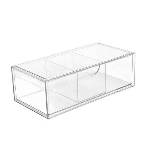 PINGANBUSU Hair Accessories Organizer for Girls, Clear Acrylic Hair Tie Organizer, or Headband, bows，Cute Small Stackable Storage Drawer Container Caddy Box for Bathroom Vanity Countertop