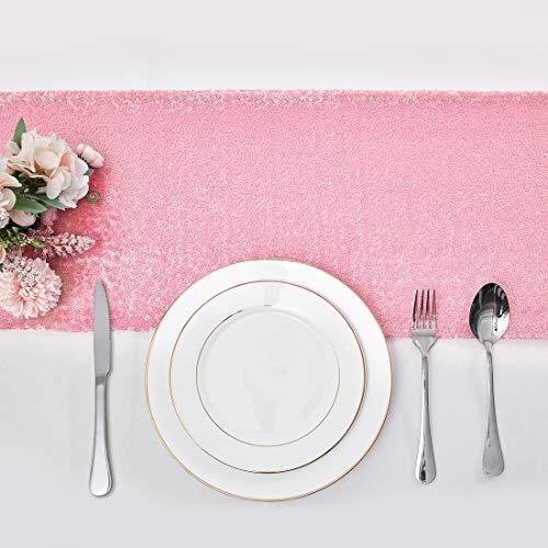 Pink Sequin Table Runner Set - 2 Pack, 12x108 Inches for Weddings & Parties - Variation of THIS listing