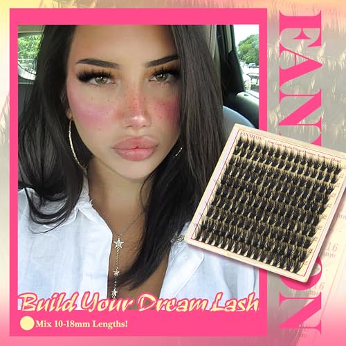 Lash Clusters -C Wispy Spikes 160D 10-18mm DIY Lash Extensions, Natural & Dramatic