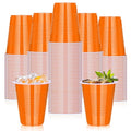Disposable Plastic Cups 18oz - Orange Party Cups for Halloween & Events - 100 Pack