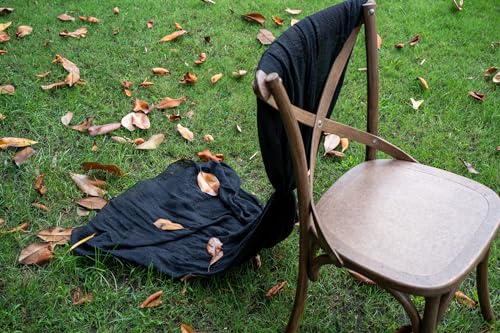 Black Cheesecloth Halloween Fall Table Runner 120 Inch - Pack of 1