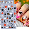 Halloween Nail Stickers for Nail Art 3D Ghost Pumpkin Spider Web - Style1