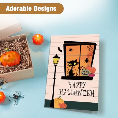 Halloween Card for Him Her WD-026 Spooky Cat Window Design - Party Greetings