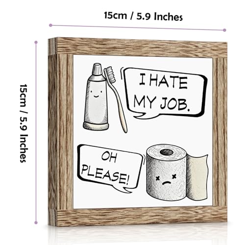 Funny Farmhouse Wooden Bathroom Sign - Rustic Toilet Decor with Variation 005