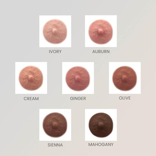 TataTattoos Temporary Realistic Nipple/Areola Tattoos – Non-Surgical for Mastectomy Recovery – for Post Breast Cancer Surgery (Auburn, Large (Pack of 20))