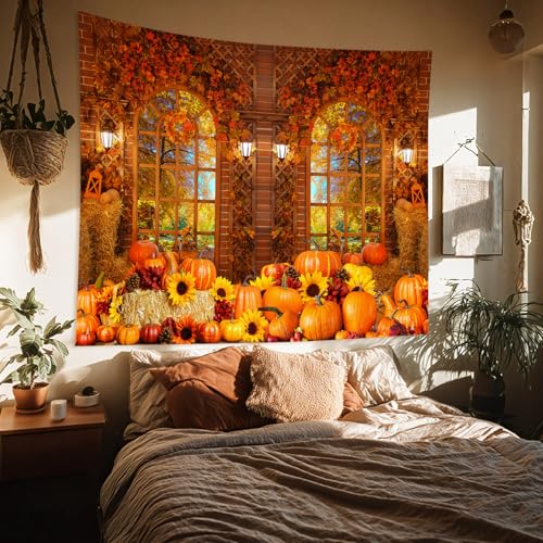 Yellow Fall Forest Tapestry Wall Hanging for Bedroom & Living Room - 40x60 Inches