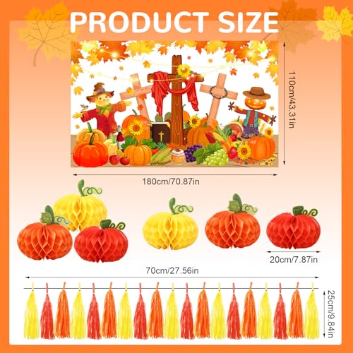 Fall Car Decorations Set with Religious Pumpkin & Scarecrow - Trunk or Treat