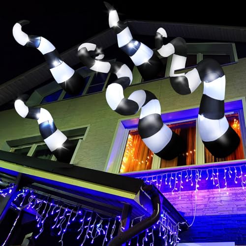Halloween Inflatable Lighted Giant Striped Desert Worm Set - Sandworm Variation