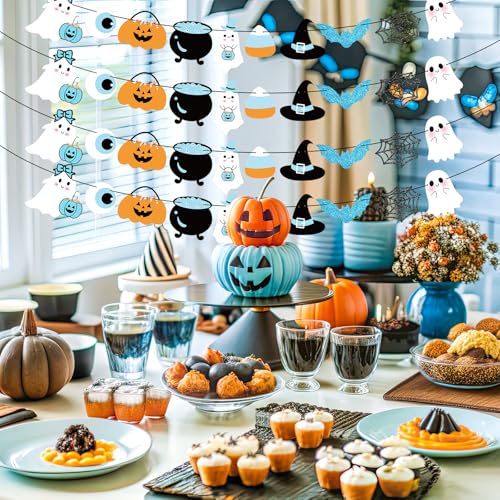 Halloween Ghost Banners Party Decorations 4pcs Indoor Outdoor Kids Spooky Decor