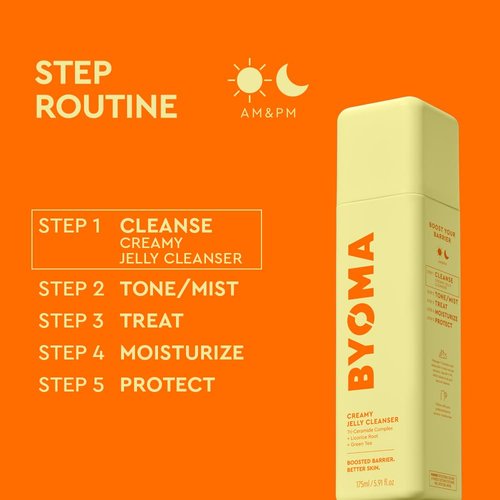 BYOMA Creamy Jelly Cleanser - Hydrating Face Wash for Sensitive Skin - Tri-Ceramide Formula - 5.91 fl oz