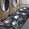 Skull Kitchen Floor Mat - Waterproof Rug Runner for Laundry, Bathroom, Mudroom, 17x51 Inches - Variation: Skull