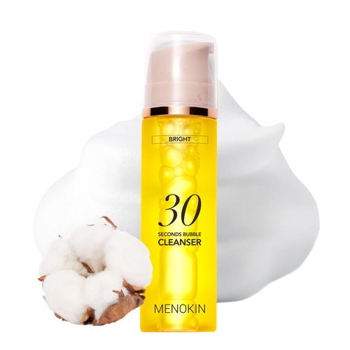 MENOKIN Cotton Cloud Bubble Cleanser - Brightening Vitamin C Face Wash for Dull Skin & Dark Spots | Hydrating, Low pH, 5.07 fl. oz