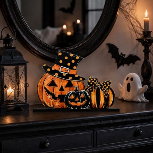 Halloween Pumpkin Wooden Table Decoration - Spooky Autumn Decor - Pumpkin Spooky