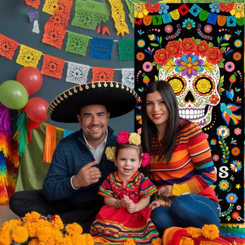 Día de los Muertos Door Banner – Day of the Dead Decor for Mexican Celebrations