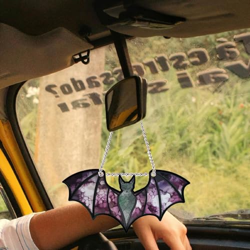 Halloween Bat Window Decor Hanging Ornaments Acrylic Vampire Style Set