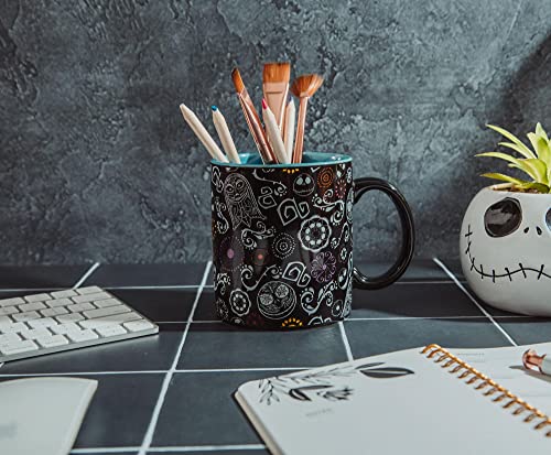 Nightmare Before Christmas Sugar Skull Ceramic Mug 20oz - Jack & Sally Design