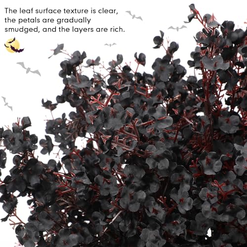 Black Artificial Baby's Breath Flowers - Halloween Faux Floral Decor, 30 Pcs