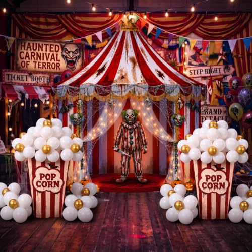 Halloween Circus Car Decorations Kit - Red White Trunk or Treat Scene