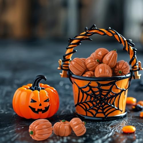 Mini Resin Pumpkins 50-Piece Fall Decor Set for Halloween & Thanksgiving